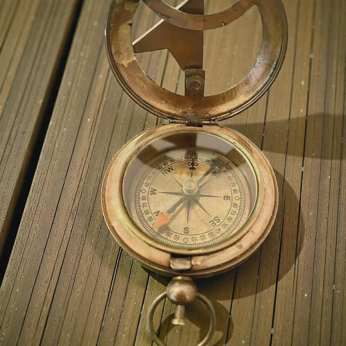 Custom Engraved Brass Compass Personalized Nautical Vintage Gift with case.
