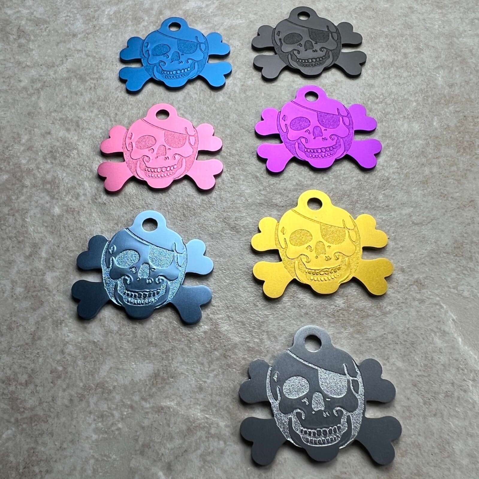 Custom Engraved Dog Tags Personalized Dog Collar Pet Tags Engraved PIRATE COLORS