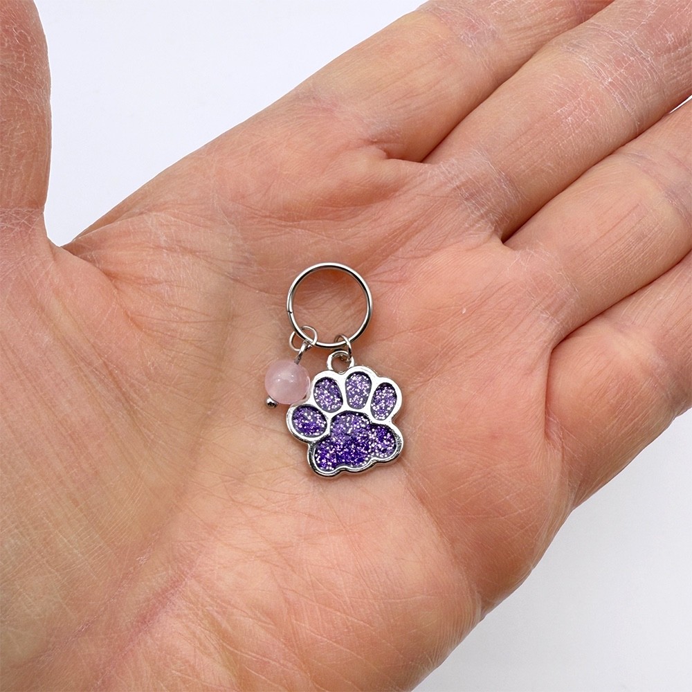 Pet Crystal Gemstone Cute Glitter Paw Custom for Cats or Dogs
