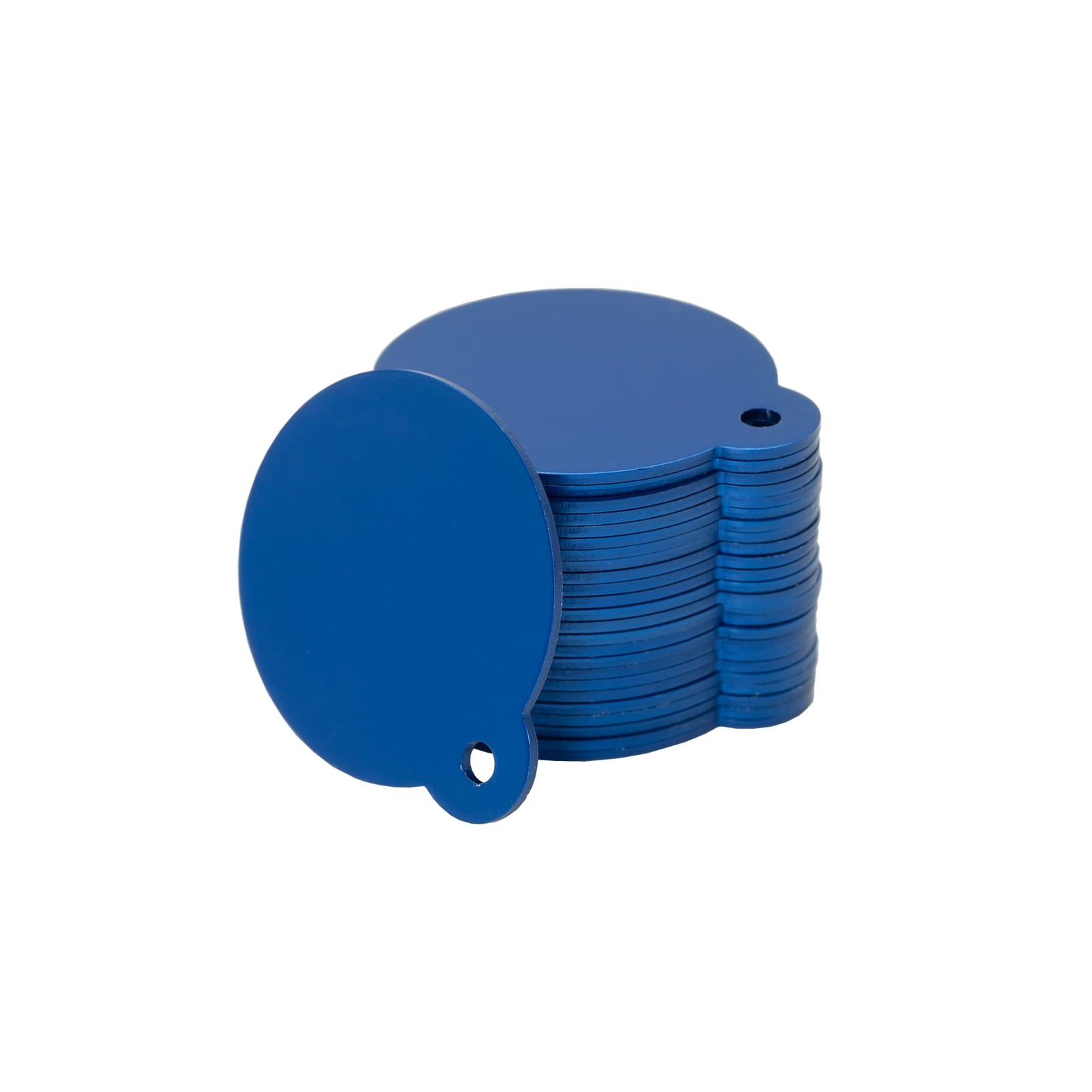 25 Pack 1.24 Inch Round Aluminum Laser Engraving Stamping Blanks Tags Blue