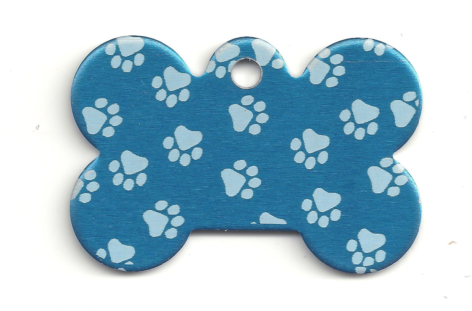 Dog Bone Shape Aluminum Pet ID Tag PAW PRINT Wallpaper Art