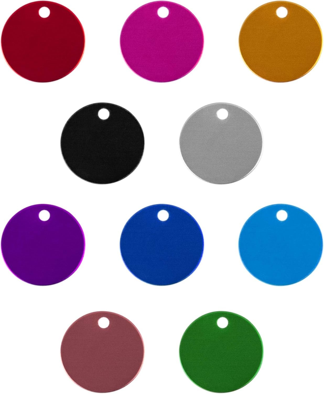 Pet ID Tag Colorful Blank Round Double Sided Pets ID Tag Name Phone Number ID…