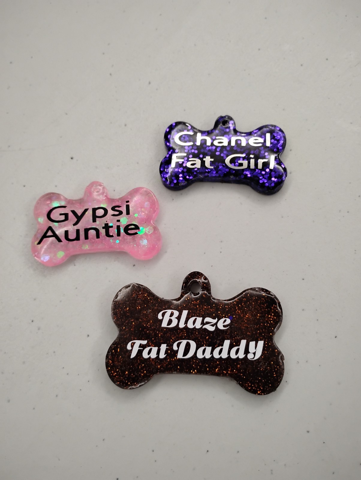 Resin Dog Name Tags Personalized Pet Tag for Small Dogs & Cats