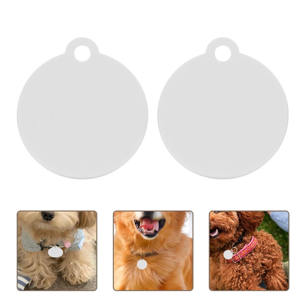 20 Pcs Aluminum Round Labels Blanks Dog Tags Cat Phone Number Name