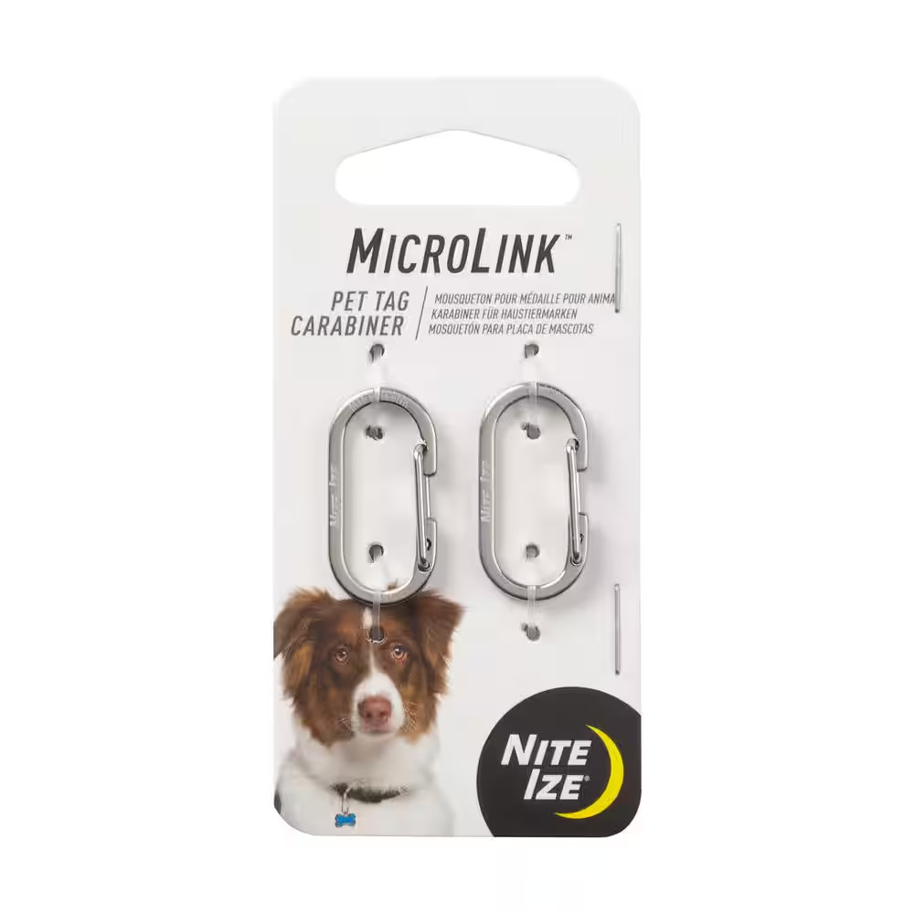 Microlink Pet Tag Carabiner – Stainless (2-Pack)