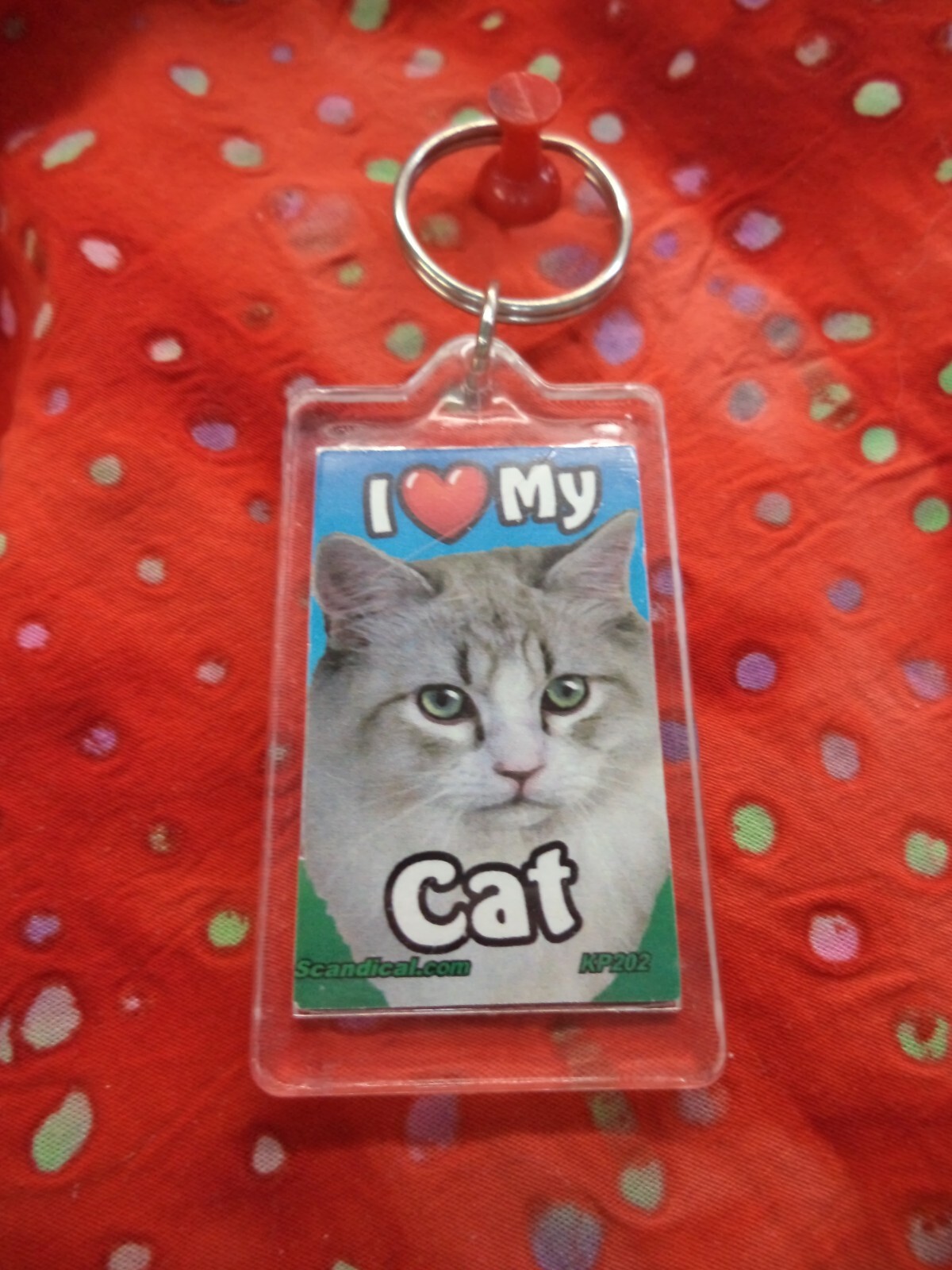 SCANDIAL PET KEY CHAINS – DOUBLE SIDED – I LOVE MY ___DOG/CAT___ YOU PICK! #1
