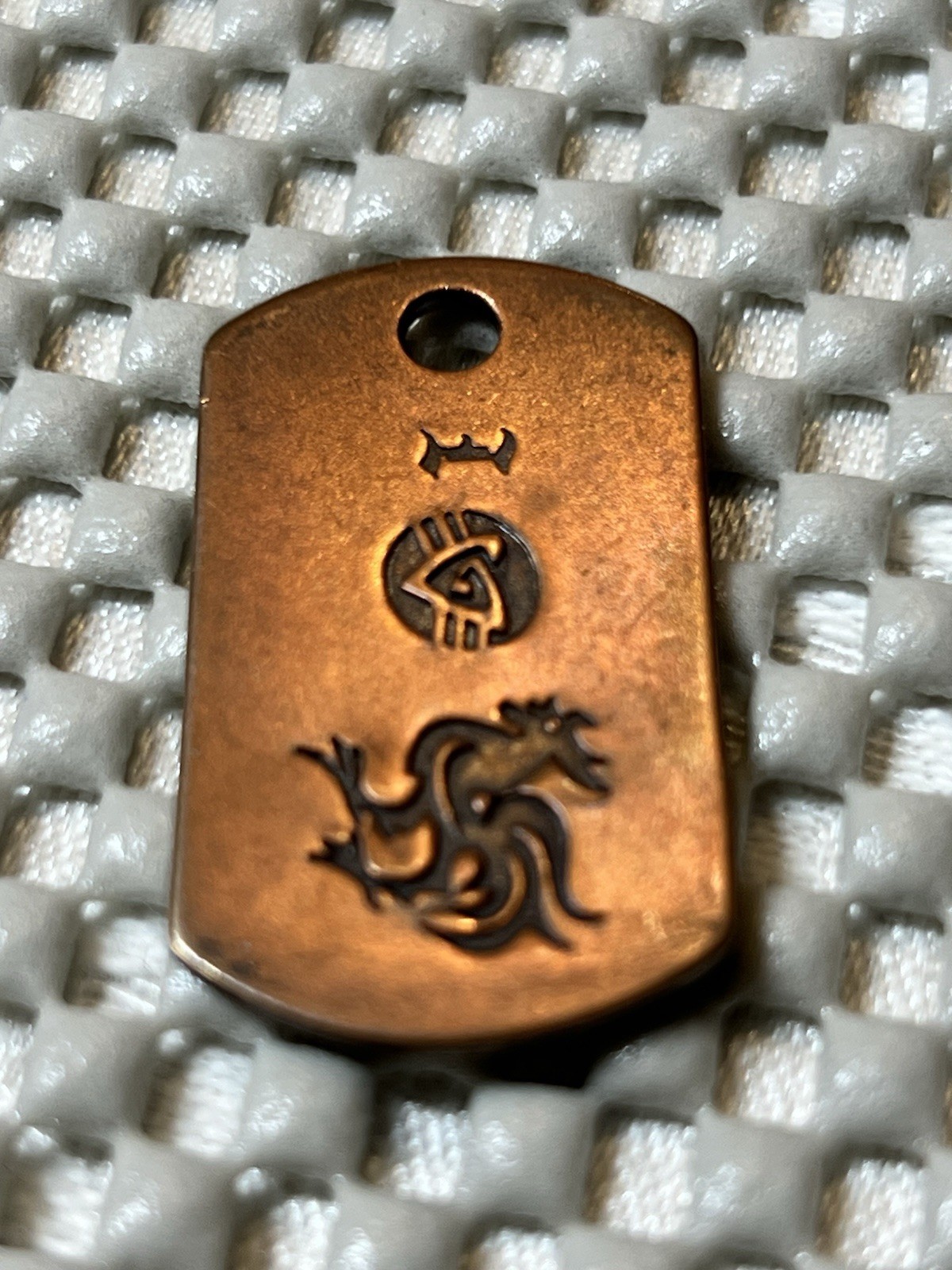 Vintage Steel Flame “I Love Huy Fung Sriacha Sauce” Copper Dog Tag- Variation #2