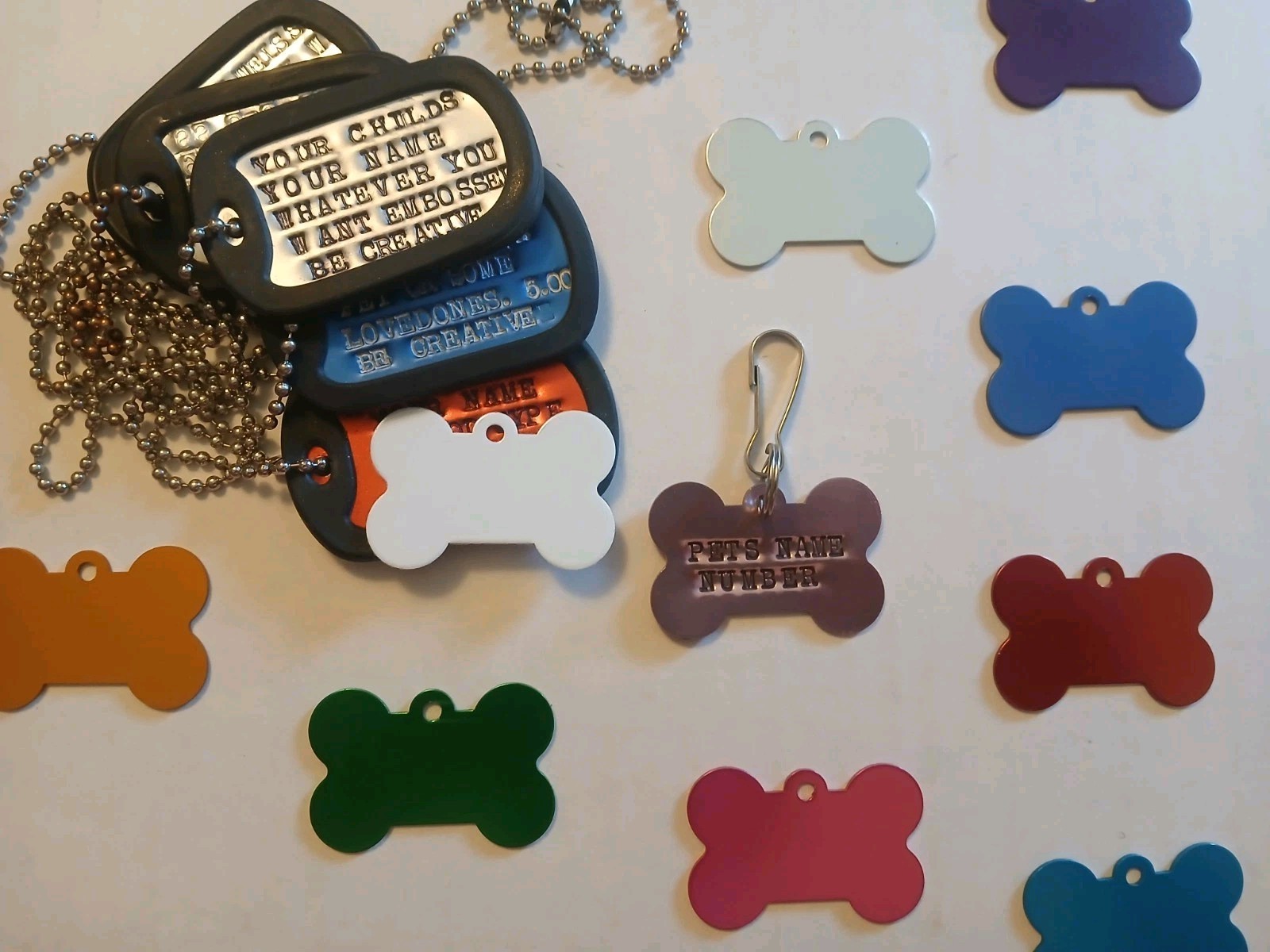 2 Military Dog Tags – Custom Embossed With Genuine WW11 Embosser+Silencer/Chain