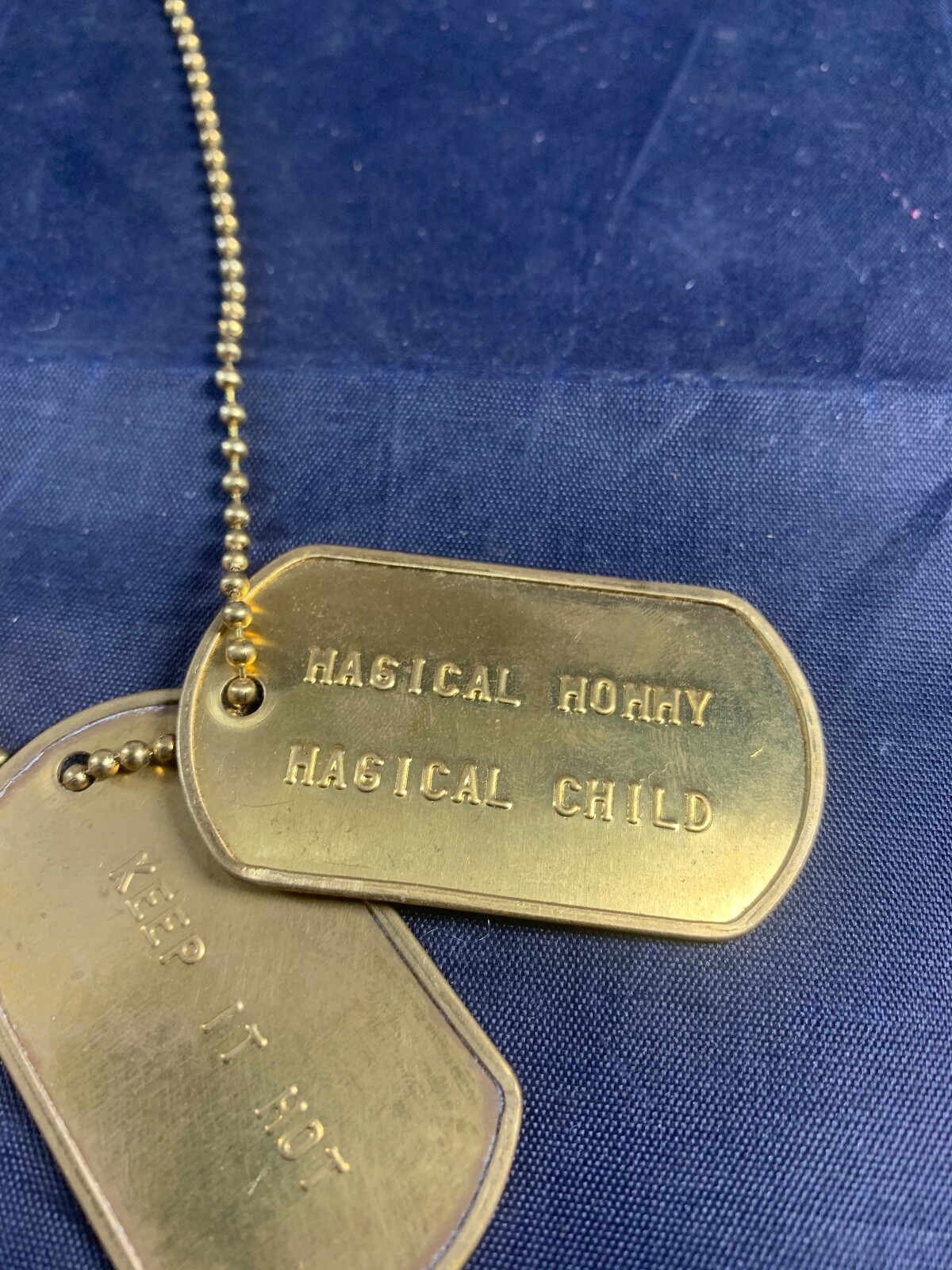 DOG TAG NECKLACES VINTAGE FUNNY GOLD COLOR FUNNY QUOTES ON EACH