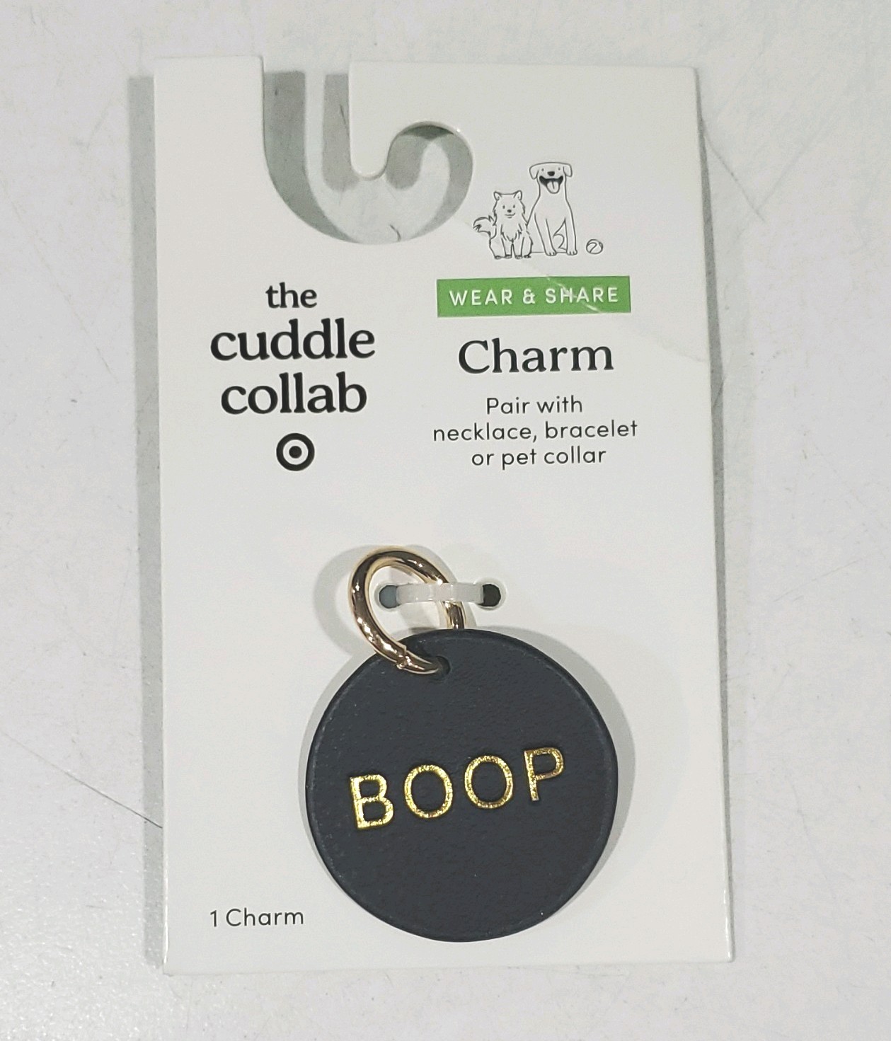 the cuddle collab BOOP Black Gold Collar Charm Dog Pet Accessory MPN 251 10 6820