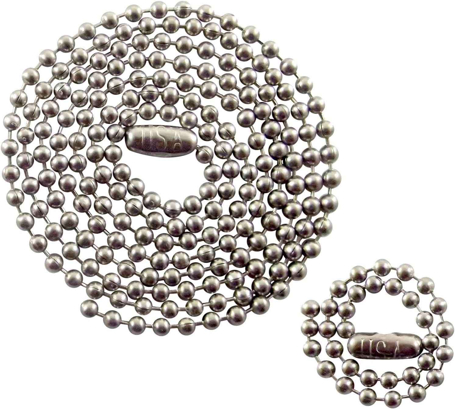 Durable Stainless Steel Ball Chain Set for Military Dog Tags – 27 / 4.5 Inches