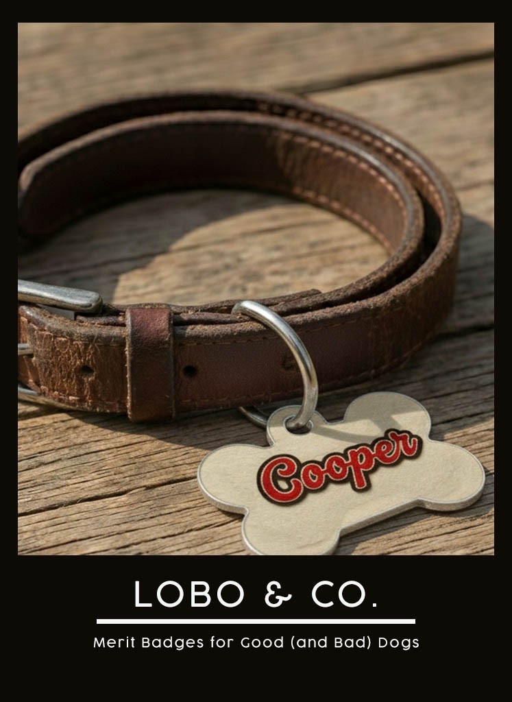 Retro Dog Tag Charm Bone Shape Vintage Felt Wool Style Funny Name ID Badge Charm