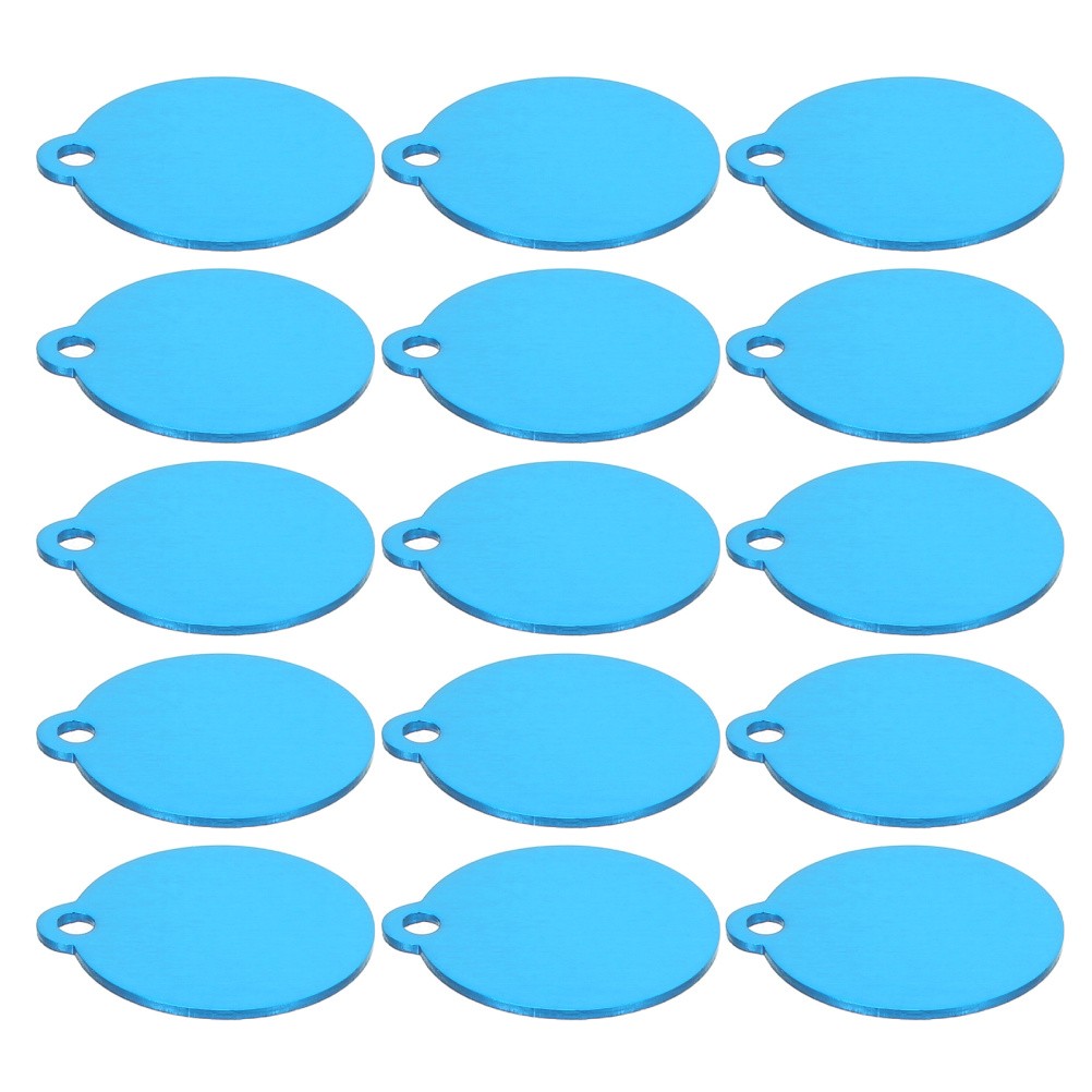 20Pcs Sky Blue Aluminum Dog Pendant Tags Blank for Engraving Pet Identification