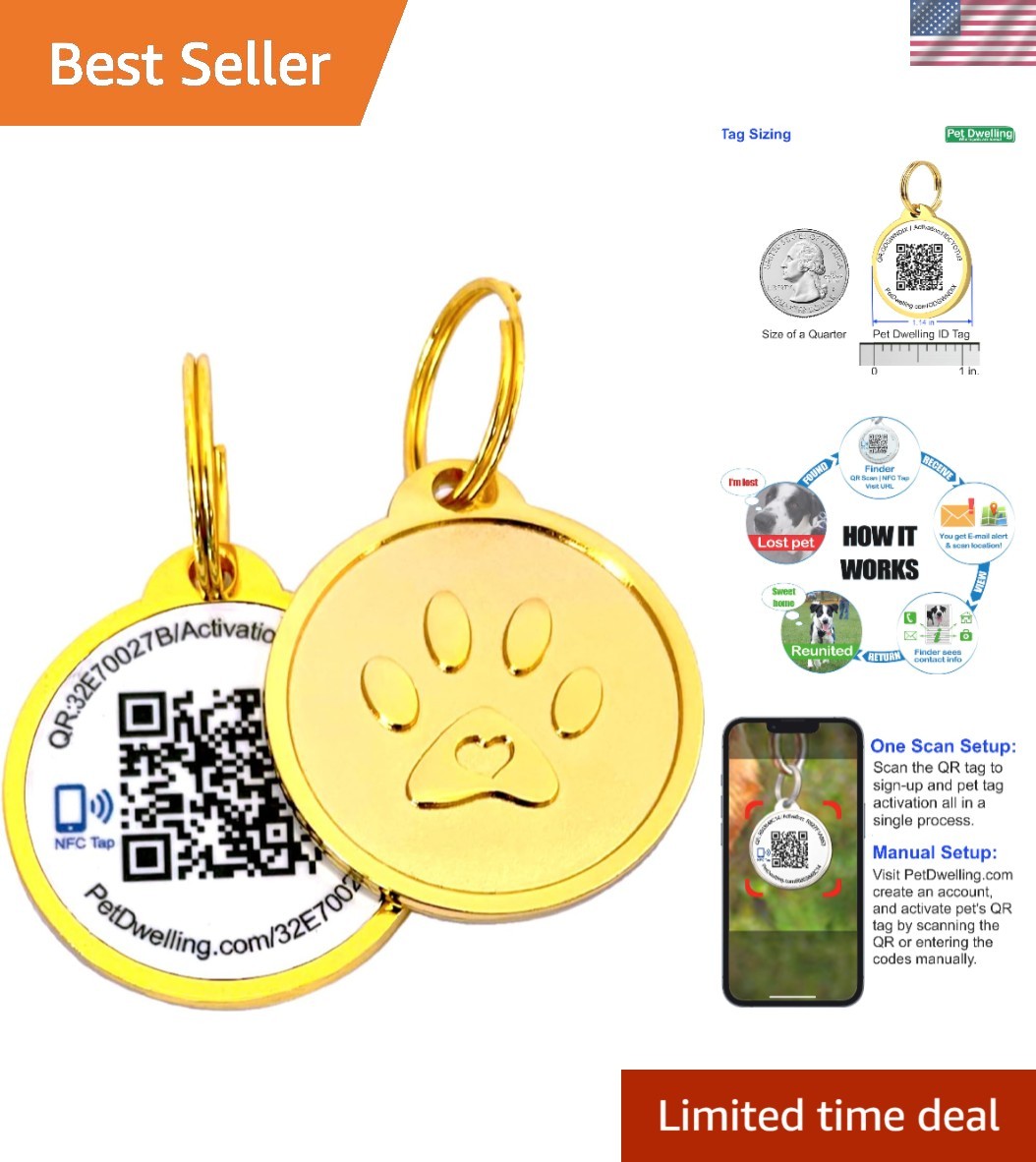 NFC & QR Code Smart ID Tag for Dogs – Easy Scanning, Instant Profile Access, …