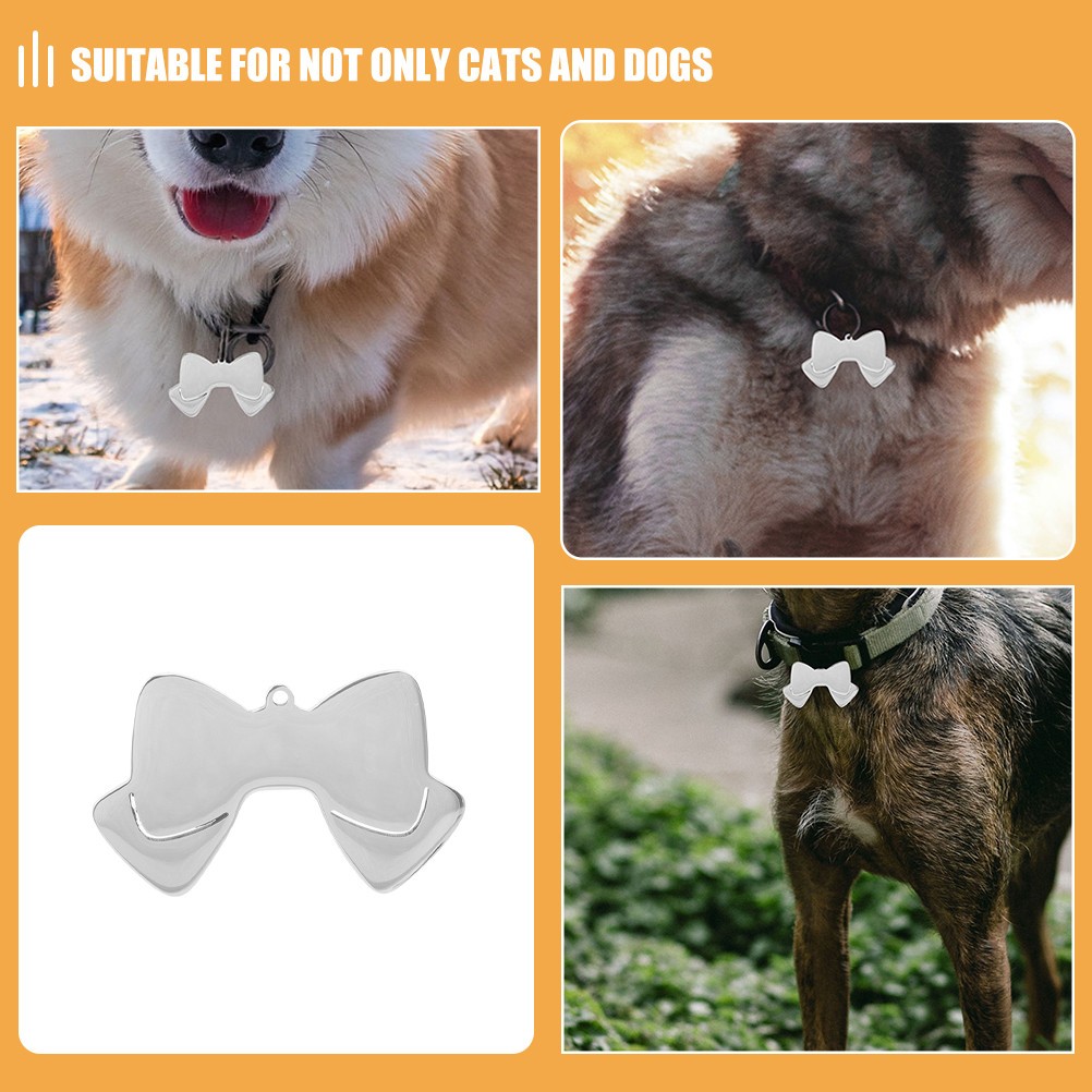 5 Pcs Bone Pet Id Tag Stainless Steel Dogs Tags Accessories Name