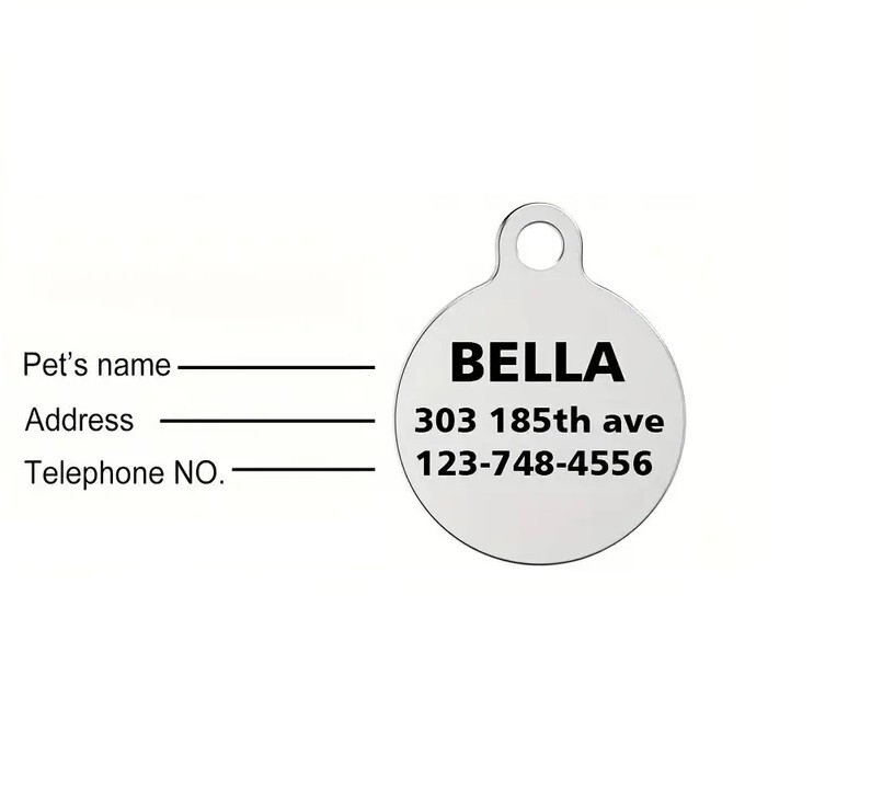 Emotional Support Animal Pet Tag Stainless Steel With Personalized Engraving