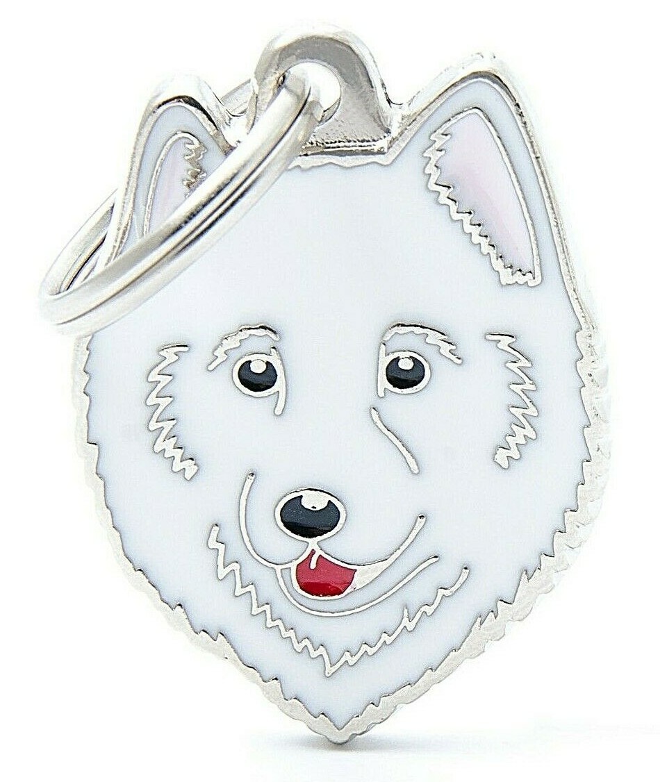 Samoyed Dog ID Tag (84) – Engraved FREE – Personalised – Charm – Keyring