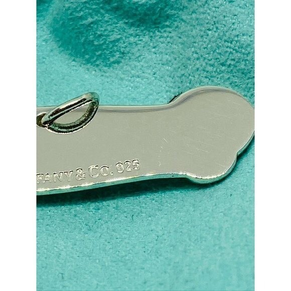Tiffany & Co. Dog Bone Charm Pendant Tag Sterling Silver 51mm