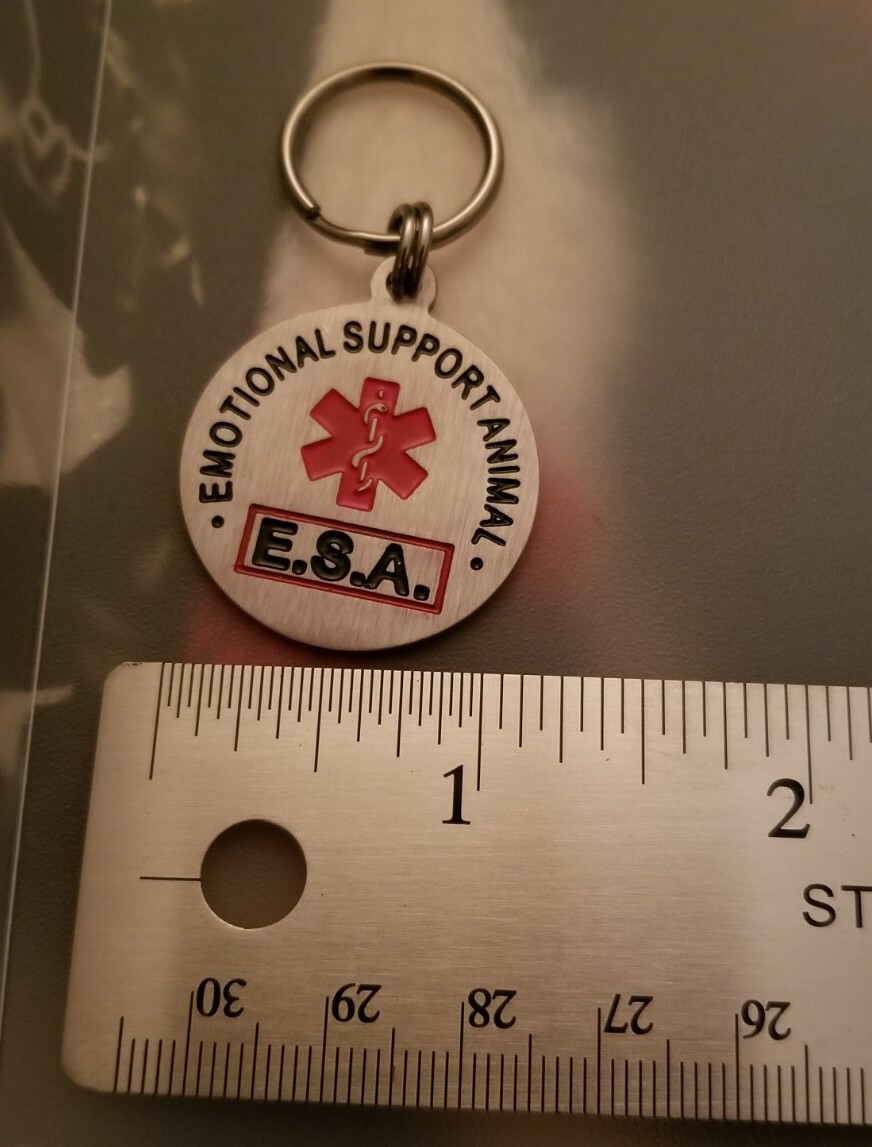Lot of 2 Working Service Dog – Emotional Support Animal ESA Round Hanging ID Tag
