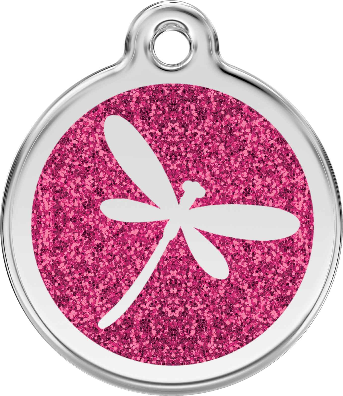Stainless Steel Red Dingo Dragonfly Hot Pink Dog ID Charm Tag Small Medium Large