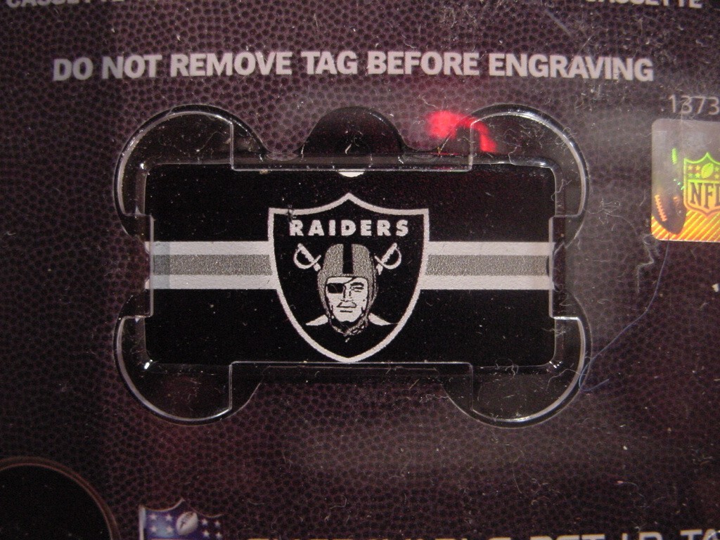 NEW – ENGRAVABLE PET I.D. TAG – RAIDERS