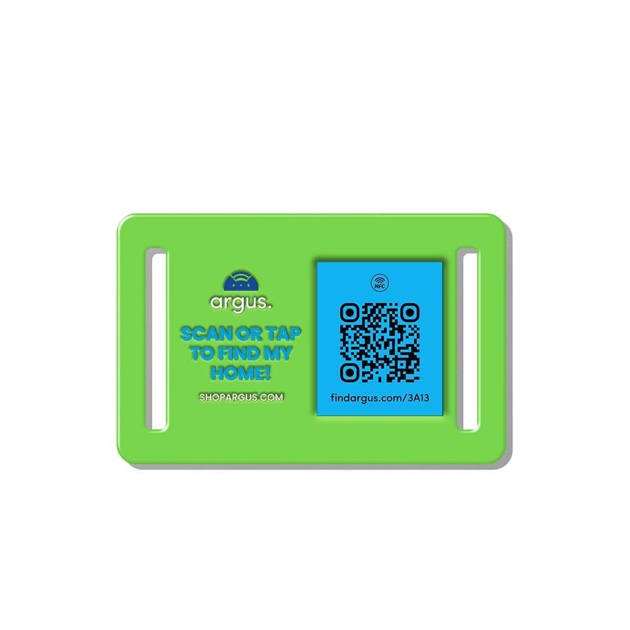 Argus Collar-Side Tech Tag for Pets – ID Tag with QR Code, NFC Chip, and URL