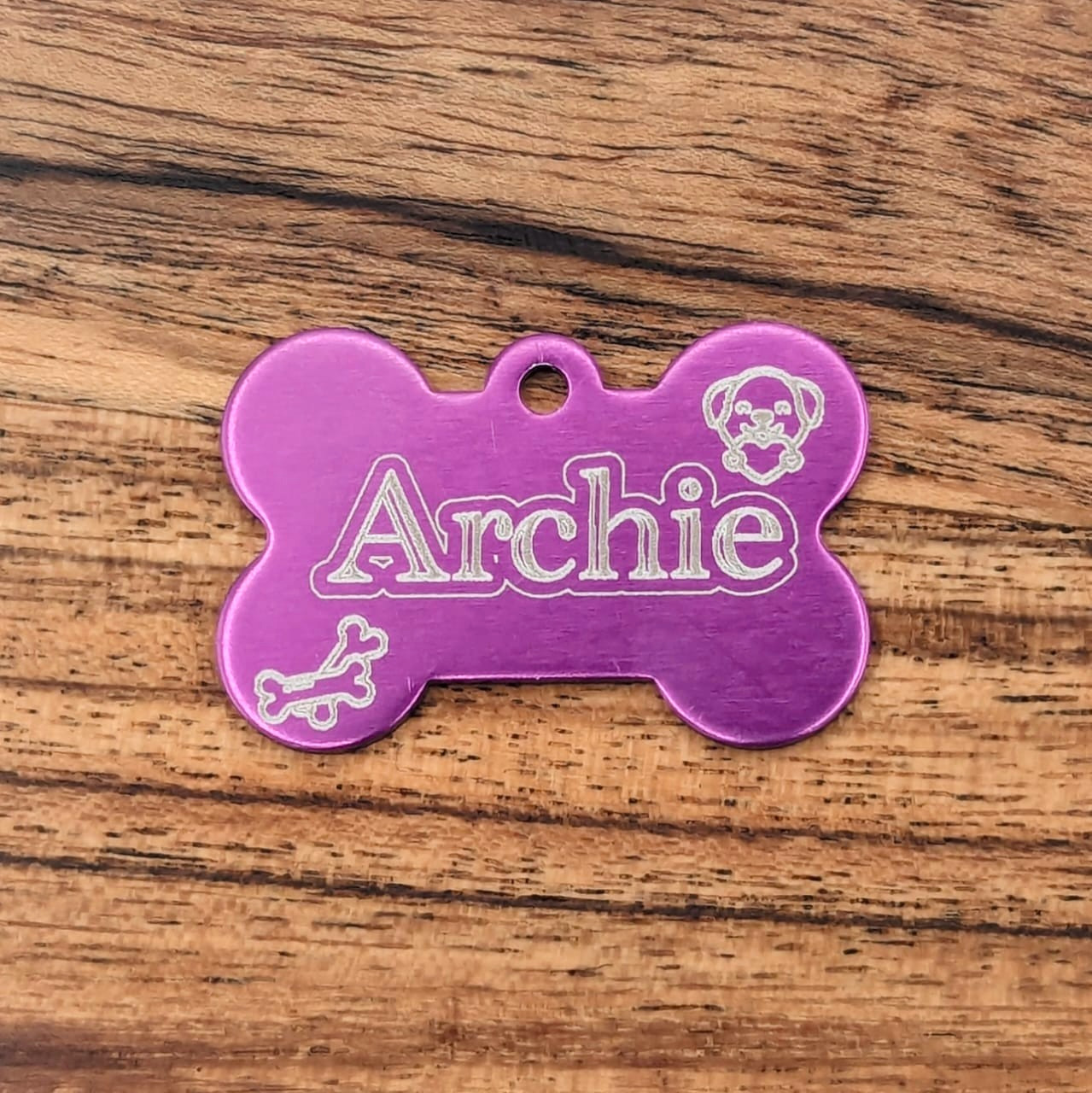 Personalised Dog ID Tag Bone Shape with Split Ring – Custom Pet Name Tag