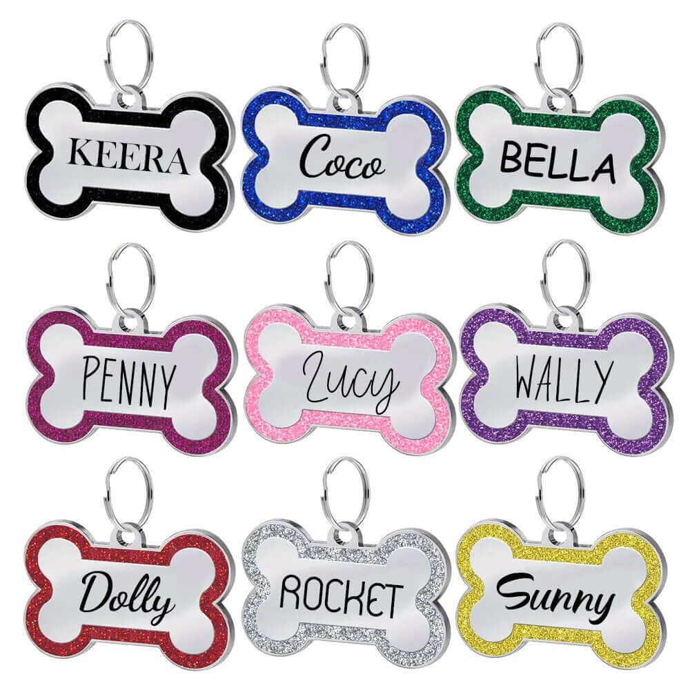 Custom Bone Dog Tag, Engraved Pet ID | Stainless Steel