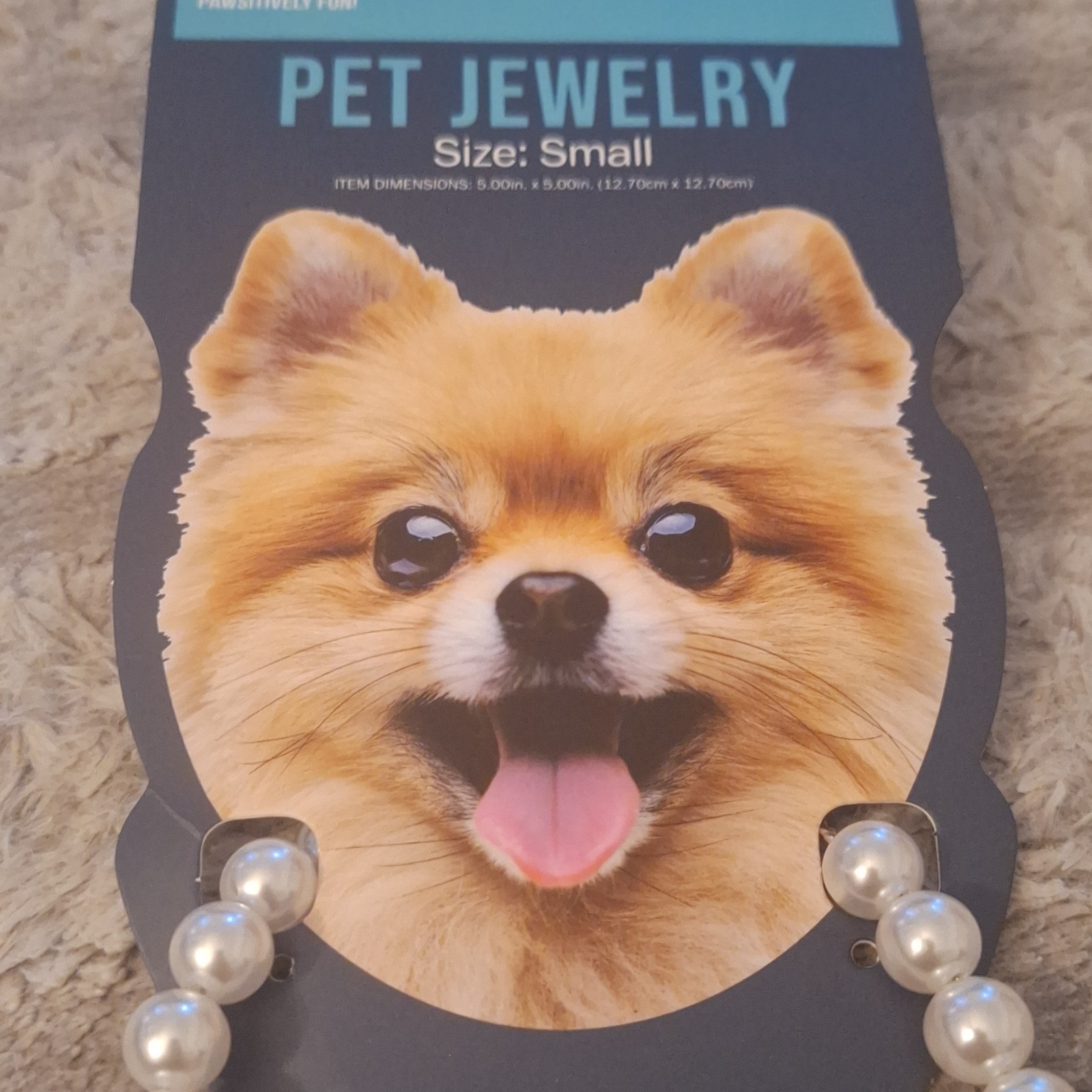 Pawsitively Fun White Collar Charm Necklace for Dogs Size Small