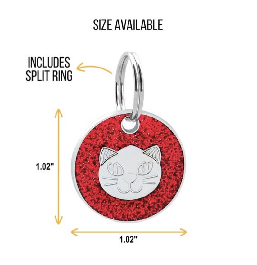 Personalized Cat ID Tag Small Custom Engraved Pet ID Tag Cat Collars Cat shape