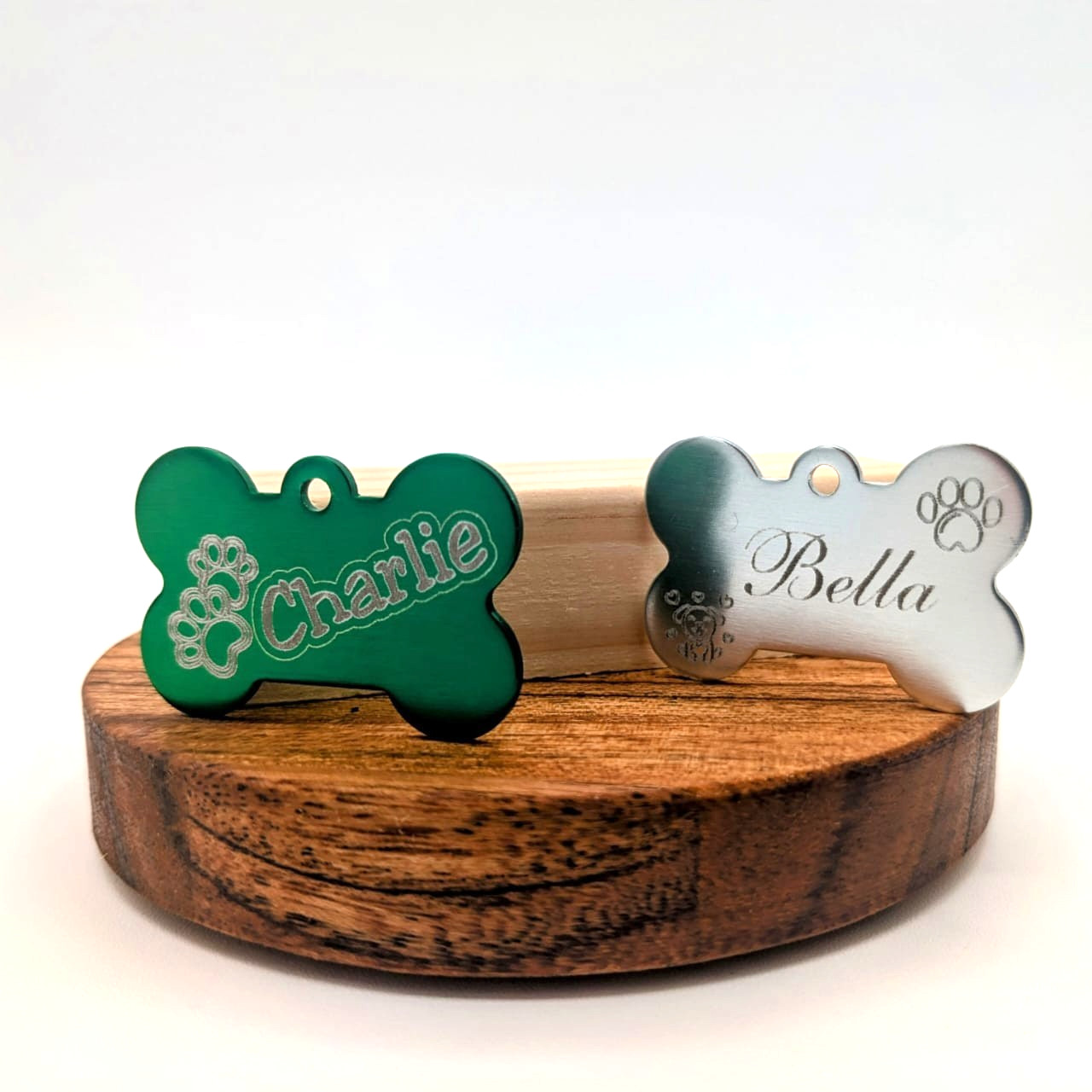 Personalised Dog ID Tag Bone Shape with Split Ring – Custom Pet Name Tag