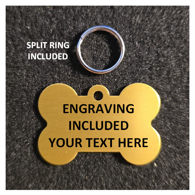 Tag: ENGRAVED Anodized Aluminum #3 Dog Bone Pet Dog Cat Keys