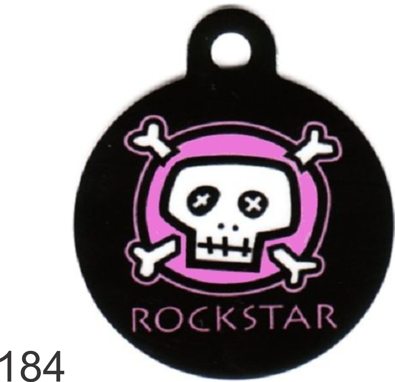 Pet Tag Custom Personalized Pet ID tag for Dog and Cat Collars SKULL ROCKSTAR To
