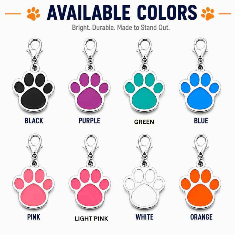 Personalized Enamel Dog Cat ID Tag Multiple Designs Custom Engraved Pet Tags