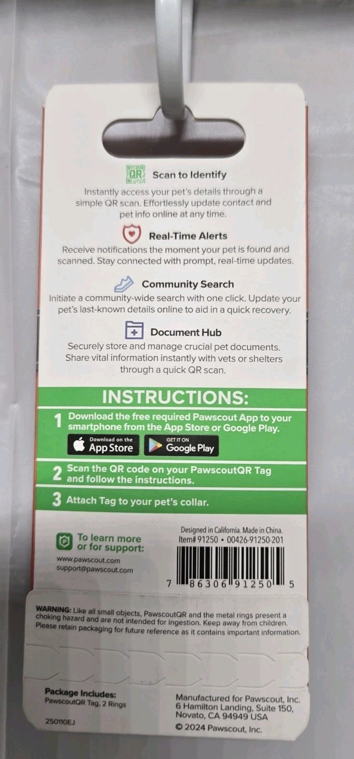 Pawscout The Smart Pet Tag Ultimate Pet Protector Smartphone Pet Safety App QR