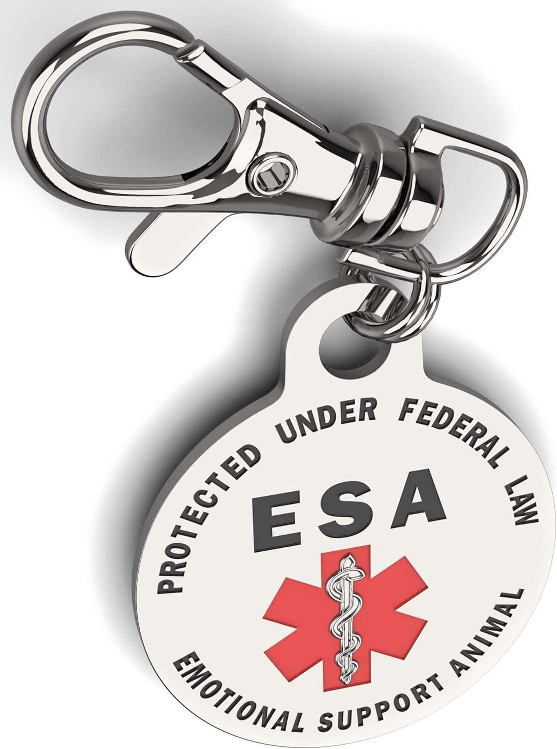 Durable Personalized ESA Tag – Eye-Catching Red Service Dog ID for Medium Breeds