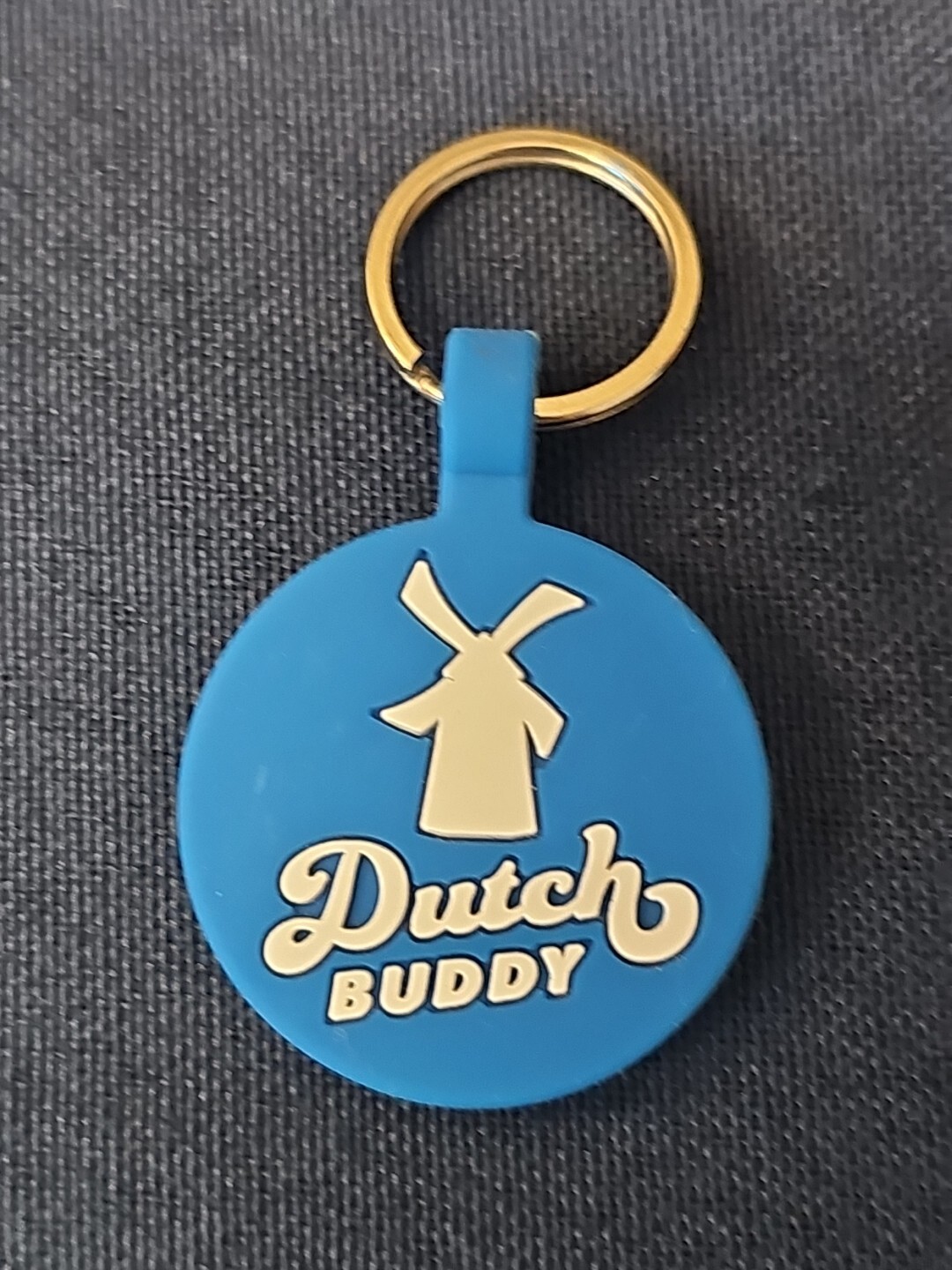 NEW Dutch Bros Pet Tag Key Chain Dutch Buddy Blue Silicone February 2024 Pet Day