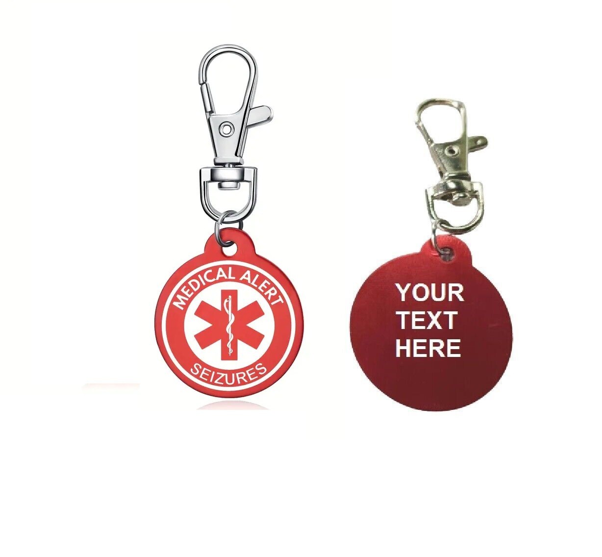 Medical Alert ID Keychain Medical Seizures FREE! Personalized Engraving