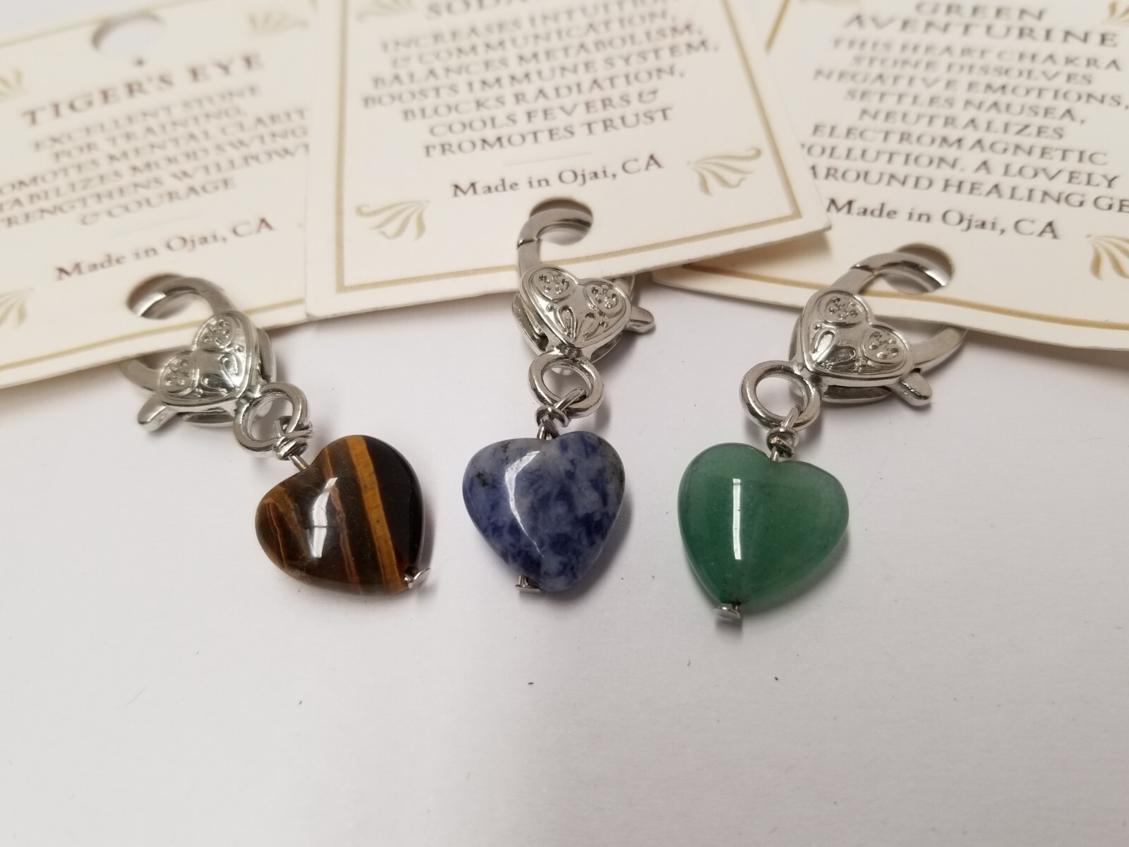 Training, Immune System, & Healing Crystal Heart Pet Collar Charms (3 Pack)
