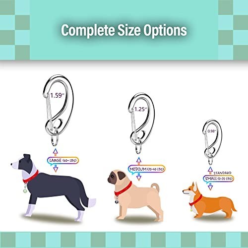 Pet ID Tag Quick Clip & Spring-Load Hook Combo – Fits Standard Medium Large Pets