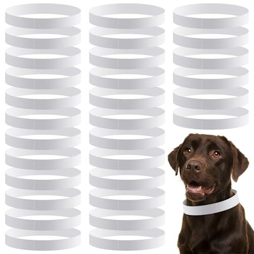 500 Count 20inch Adjustable Paper Dog Collars with Tear Resistant Waterproof Whe