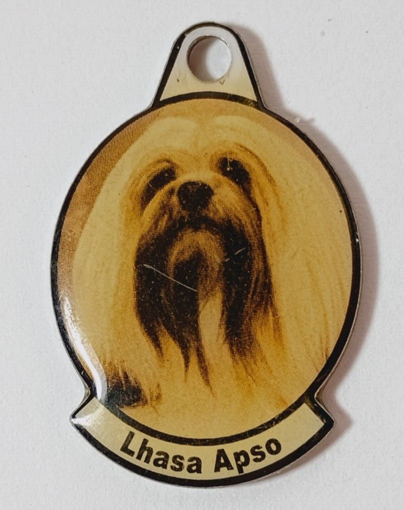 Metal Dog Breed Photo Tag. “Lhasa Apso” For Dog Collar or Key Chain.