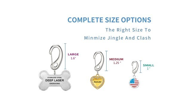 Pet ID Tag Quick Clip & Spring-Load Hook Combo – Fits Standard Medium Large Pets