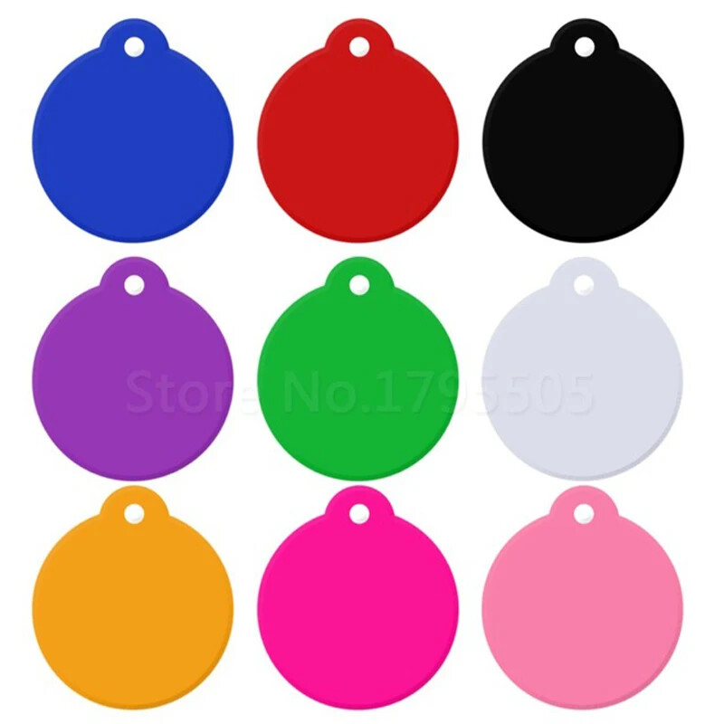 100Pcs Anodizing Aluminum Dog Tag Name Dog ID Tags Collar Customized Engraving