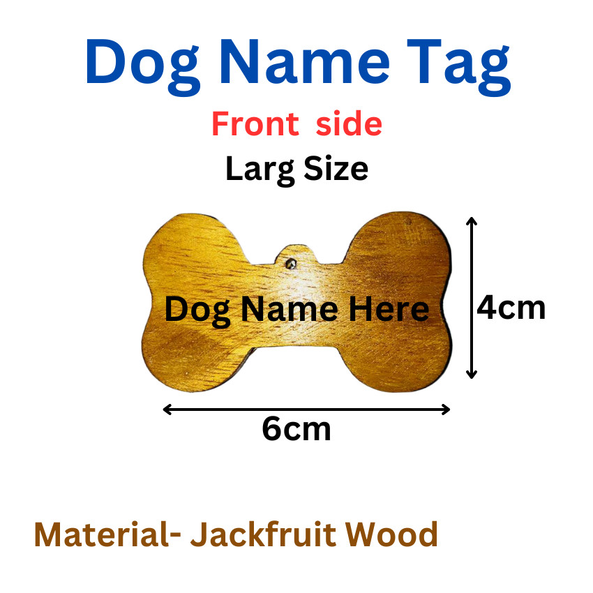 Dog /Cat Name Customized Tag Engraved Print Pet ID Bone tag Wooden Personalized