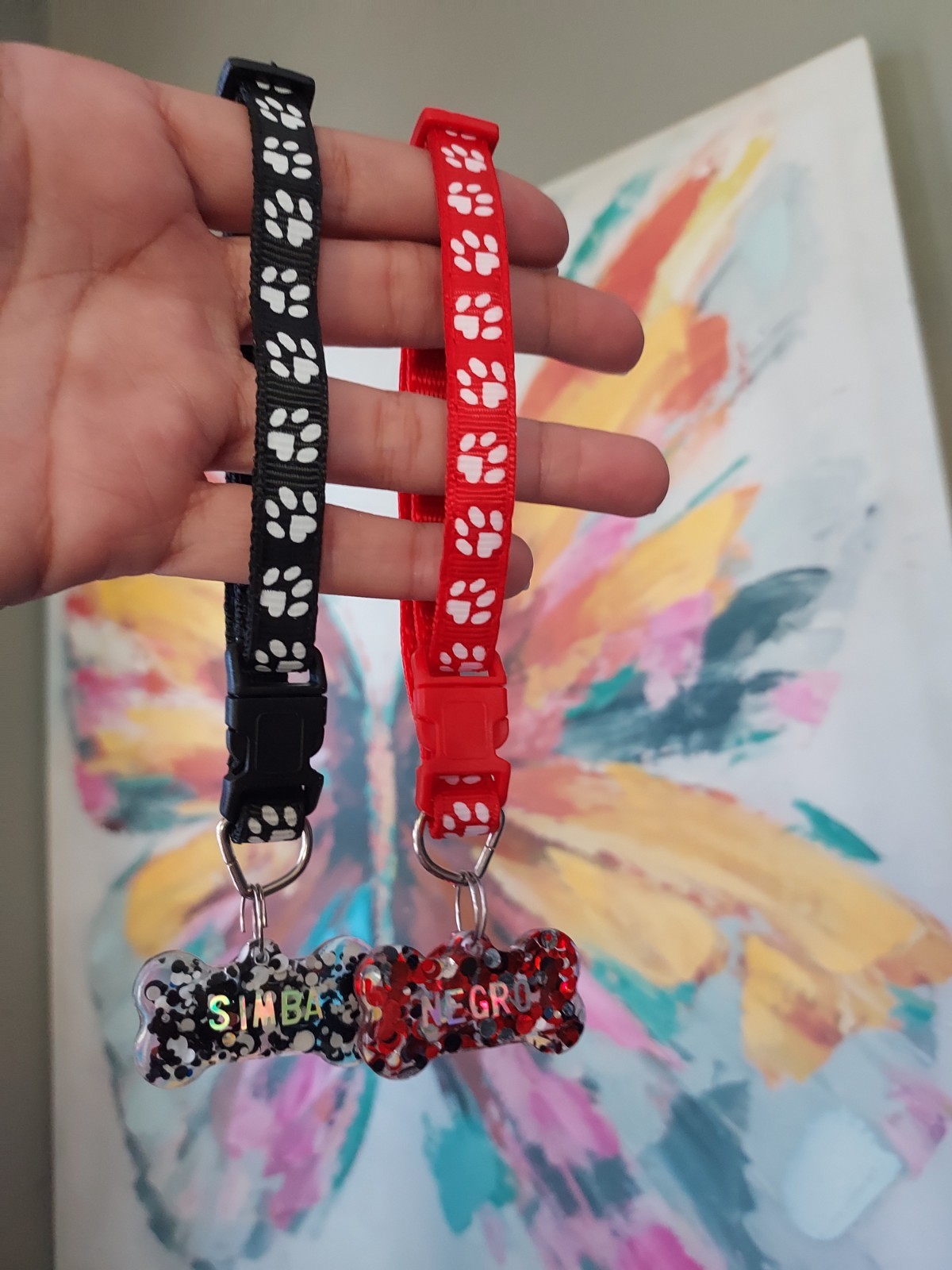 Collar personalizado para mascotas glitter