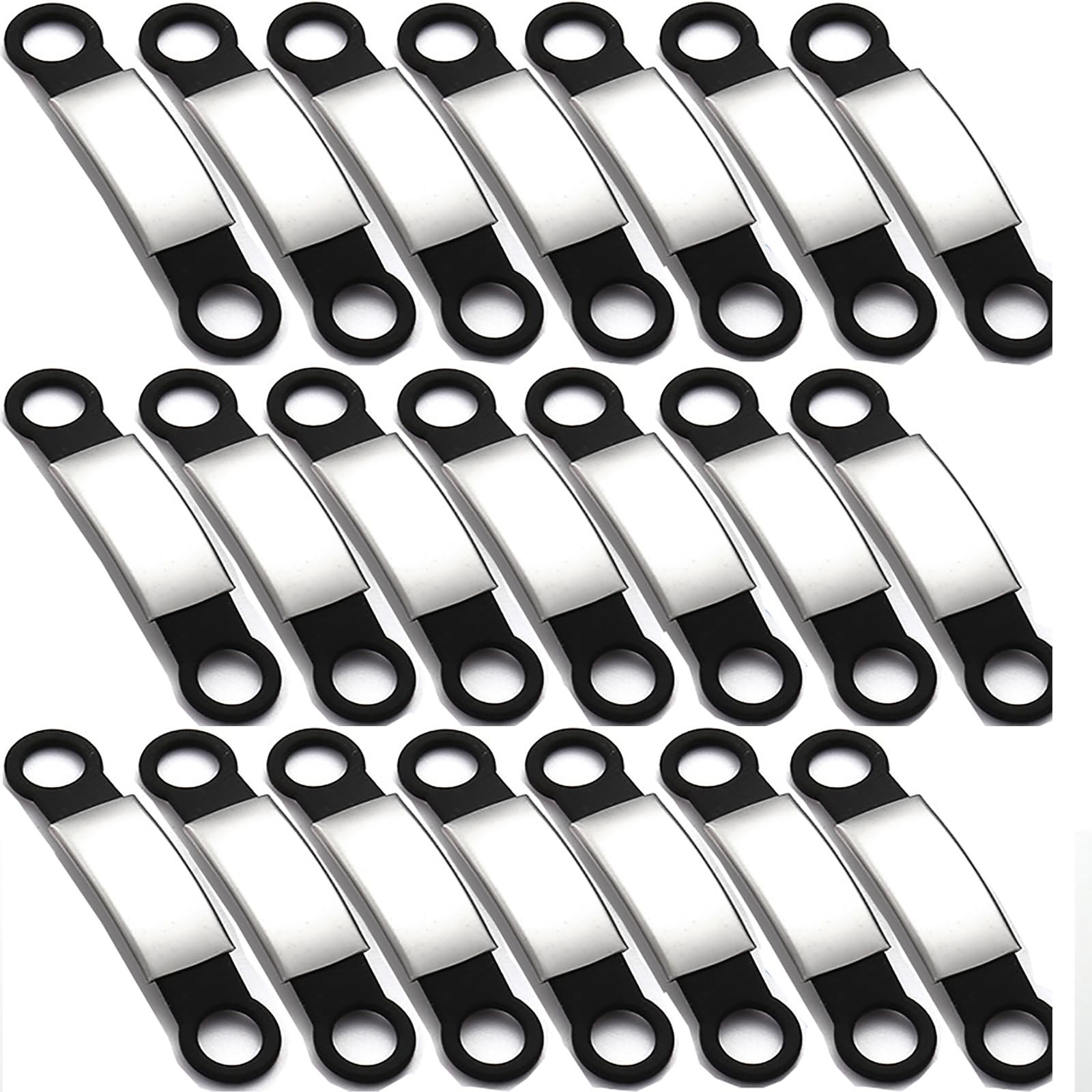 21 Pcs Blank Slide On Silent Pet ID Tags, Blank S/M/L Quiet Chew-Proof Collar…