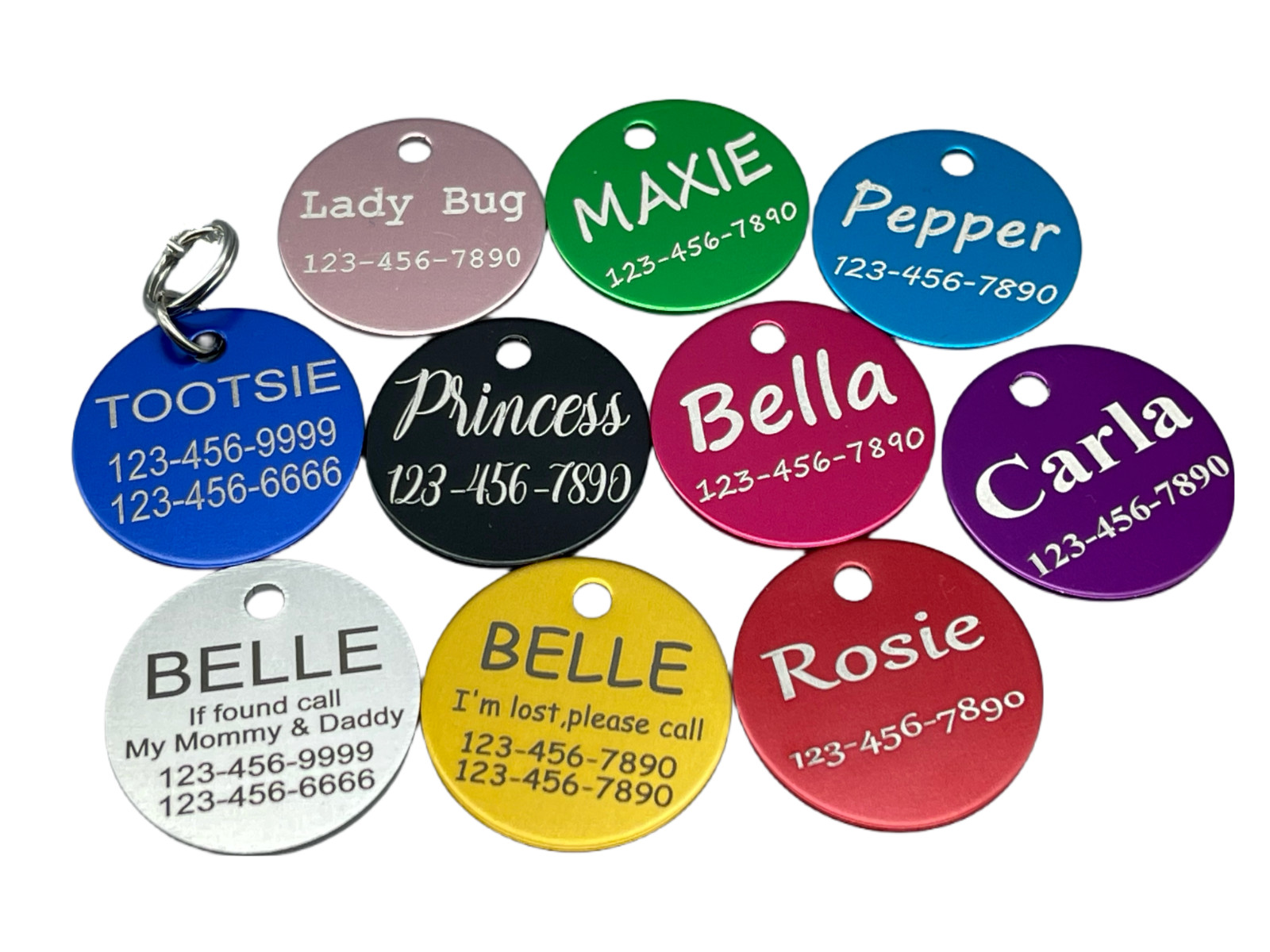 Dog Cat ID Tags 2Pack Personalized Pet ID Tags Pet Name Tags 2 Sides Engrave