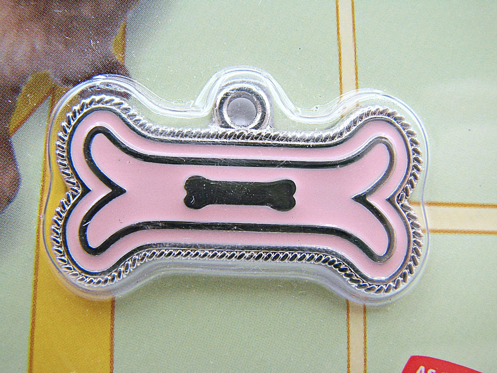 Smart Tag Pet ID Small Pink Bone Enamel EAlert Service Find Your Pet Fast