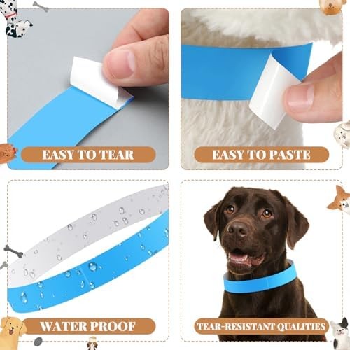 500 Count 20inch Adjustable Paper Dog Collars with Tear Resistant Waterproof Whe